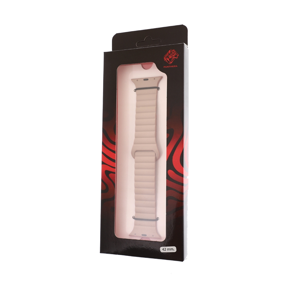 สาย Apple Watch PANTHERA 42mm Silicone with Magnet Beige/Brorw