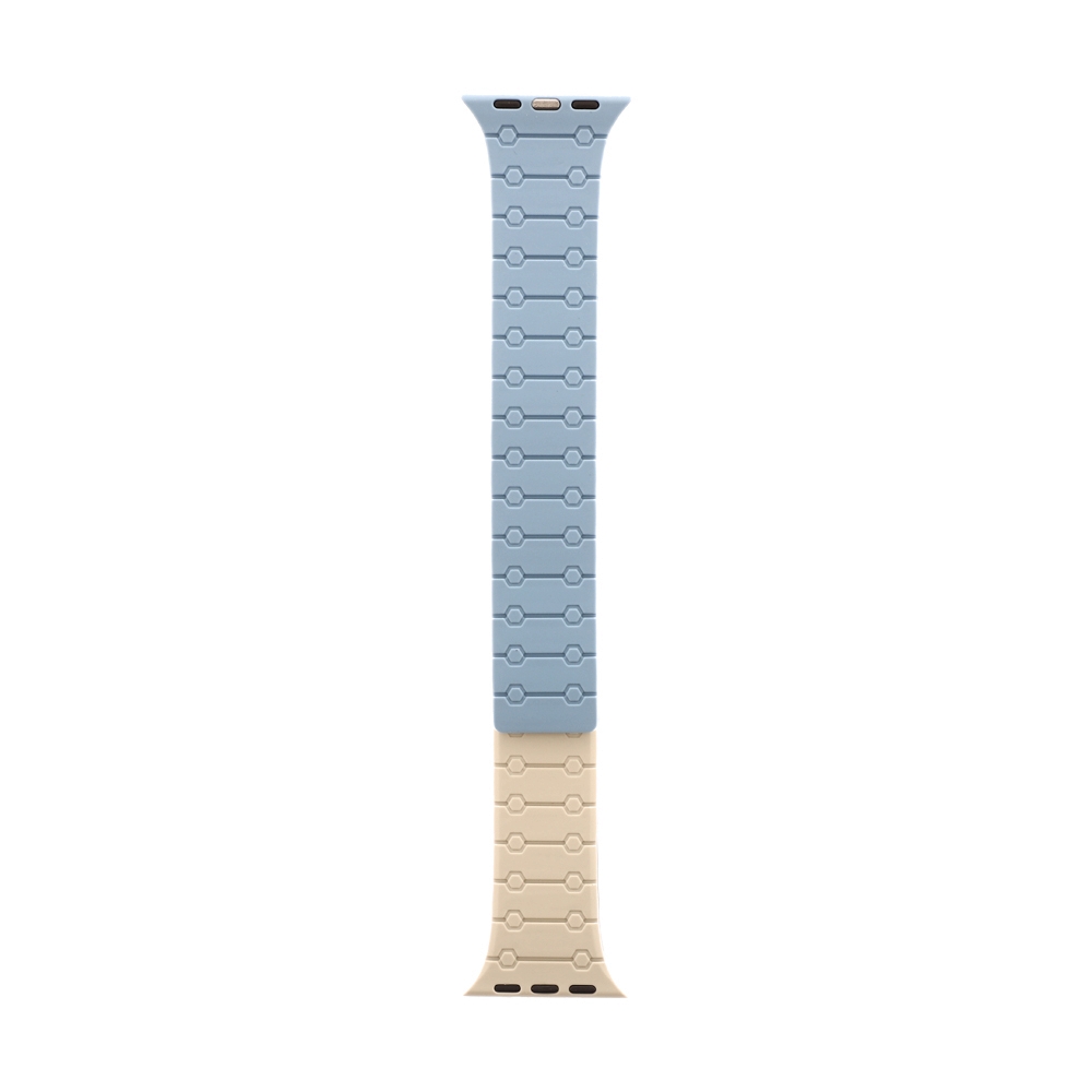สาย Apple Watch PANTHERA 42mm Liquid Silicone with Magnet White/Blue