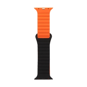 สาย Apple Watch PANTHERA 46mm Silicone with Magnet Black/Orange