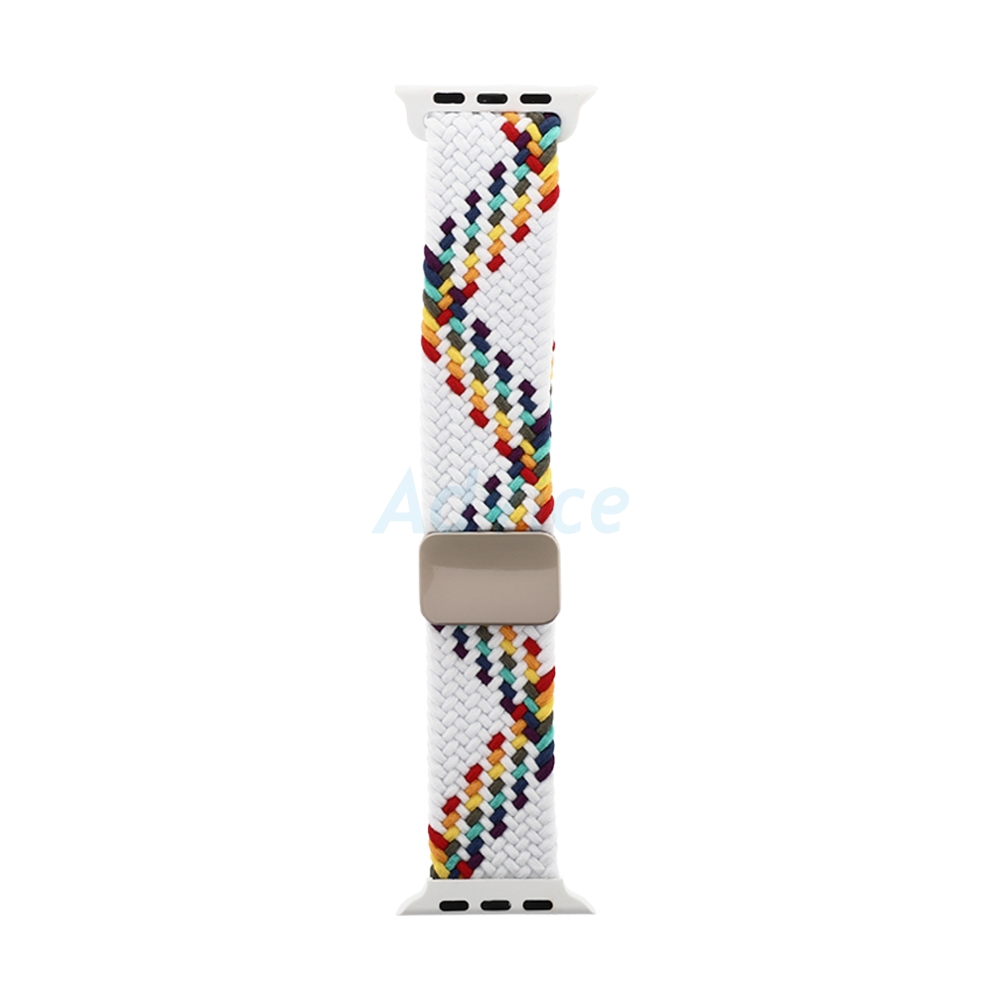 สาย Apple Watch PANTHERA 46mm Nylon with Magnetic Clip Rainbow/White