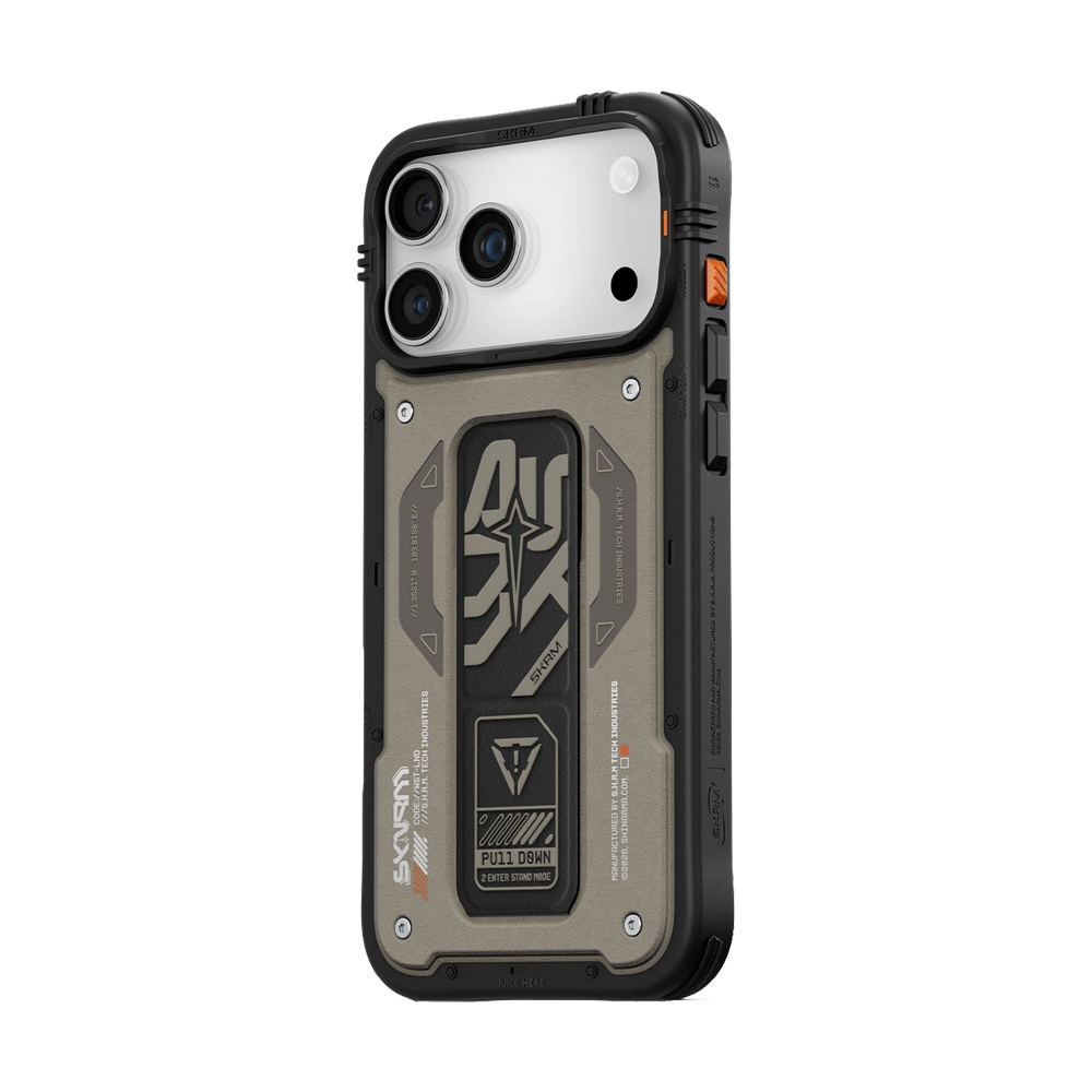 Case iPhone 17 Pro Max SKINARMA Aegis Magsafe with Grip-stand - Grey