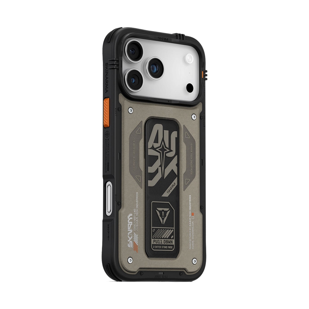 Case iPhone 17 Pro Max SKINARMA Aegis Magsafe with Grip-stand - Grey