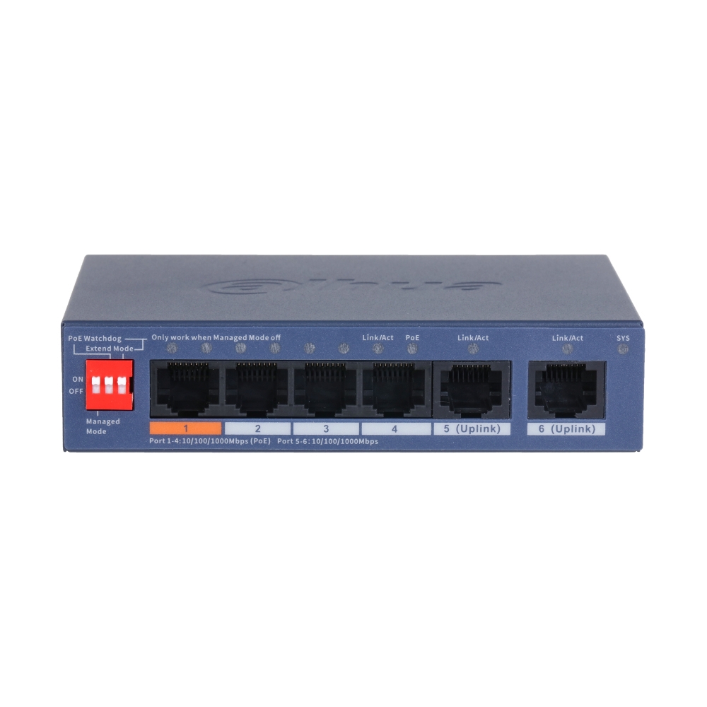 Gigabit Switching Hub 6 Port DAHUA DH-CG0604R-60 (5'',4 PoE)