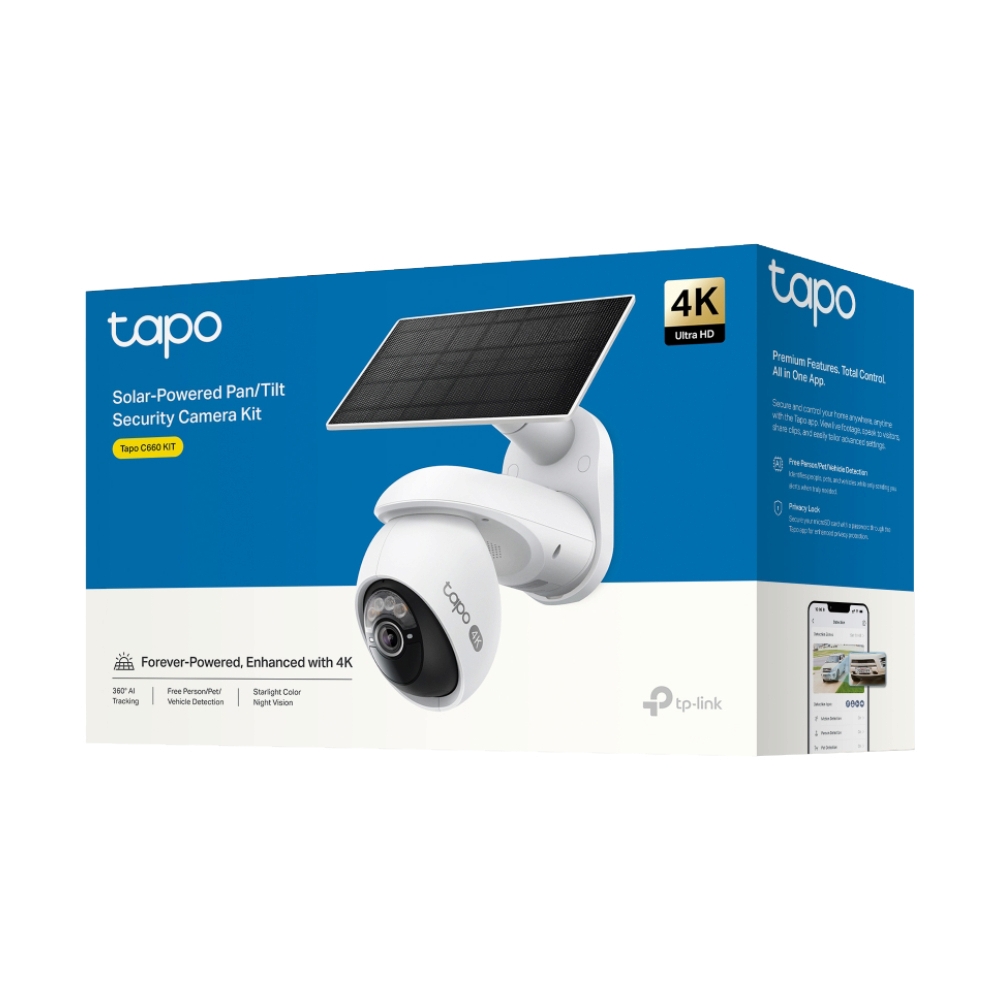 กล้องไร้สาย Smart Camera (8.0MP) TP-LINK TAPO C660 KIT+Solar Panel Outdoor