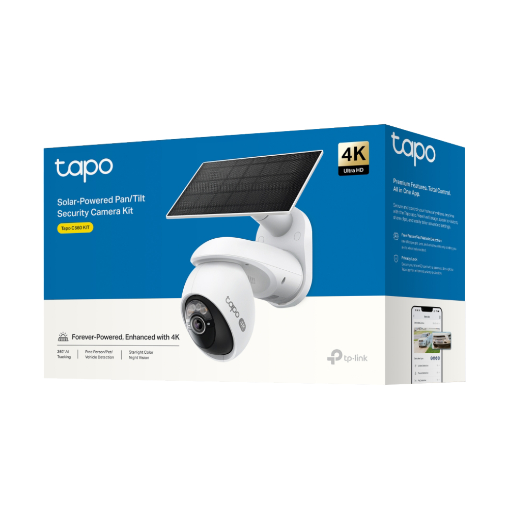 กล้องไร้สาย Smart Camera (8.0MP) TP-LINK TAPO C660 KIT+Solar Panel Outdoor