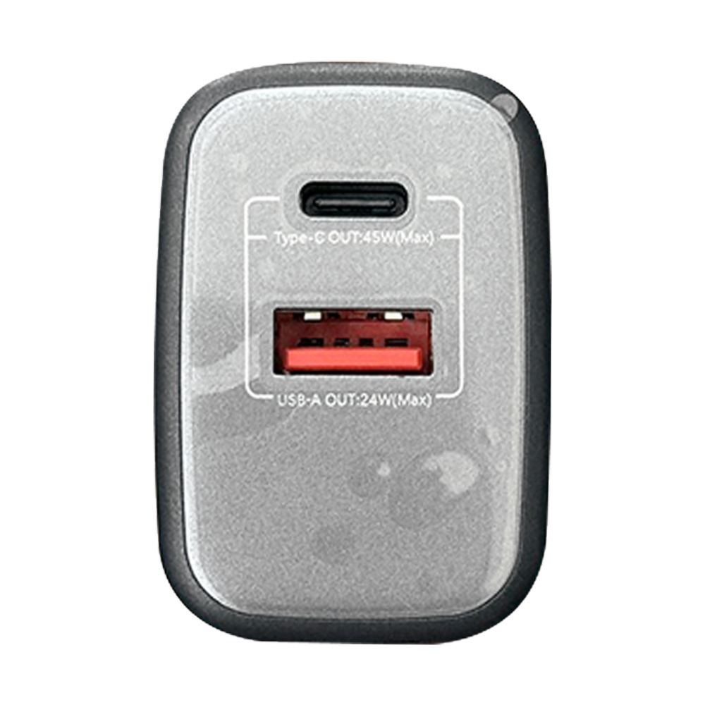 Adapter 2 Ports (1 USB + 1 Type-C)+Cable Type-C REMAX (45W,U60) Black