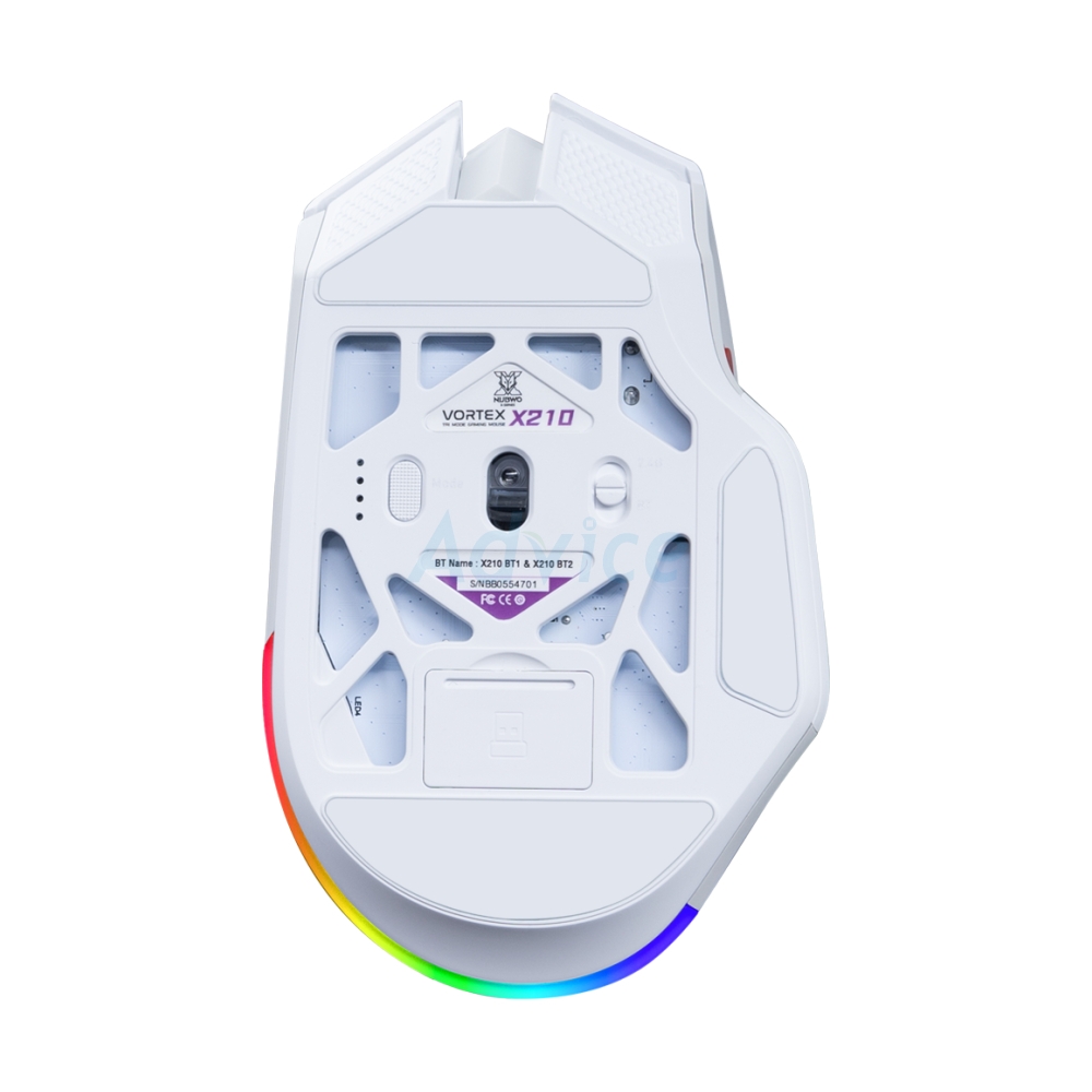 MOUSE WIRELESS BLUETOOTH NUBWO X210 VORTEX WHITE (เมาส์ไร้สาย)