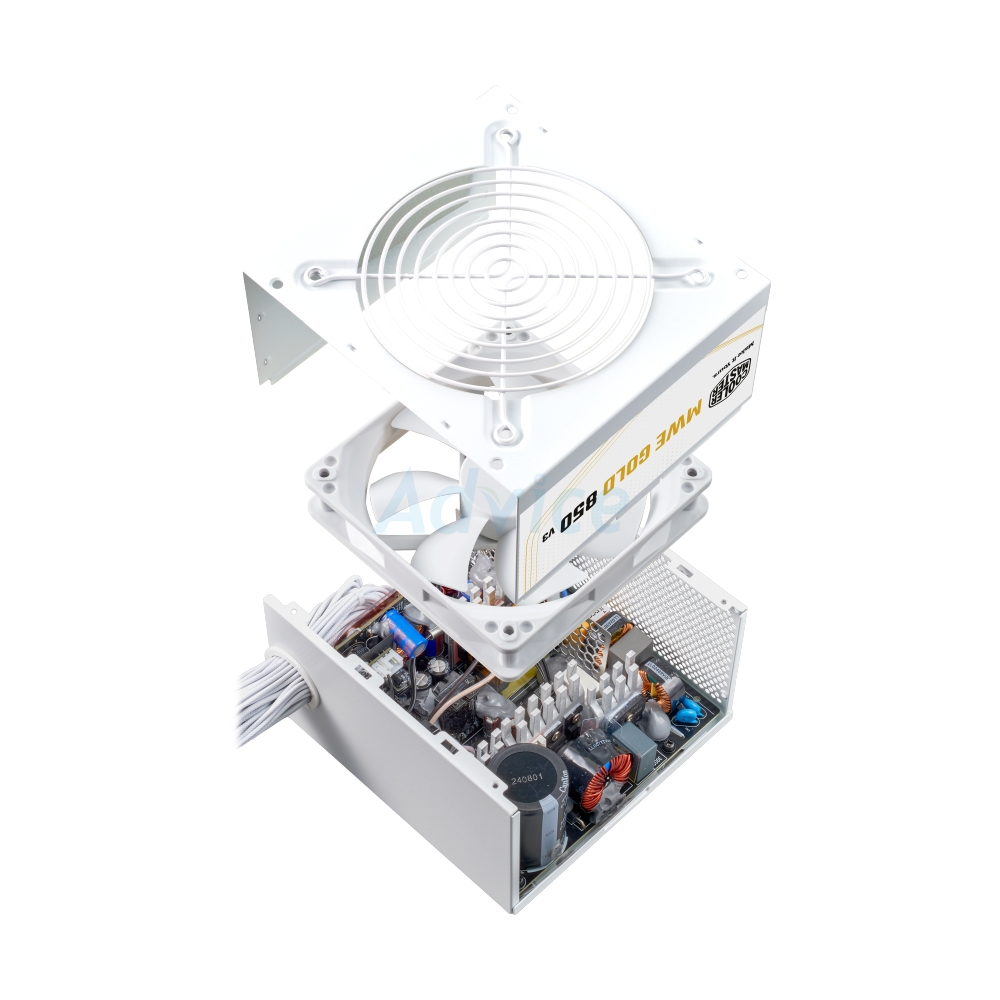 POWER SUPPLY (80+ GOLD) 850W COOLER MASTER MWE V3 NM WHITE