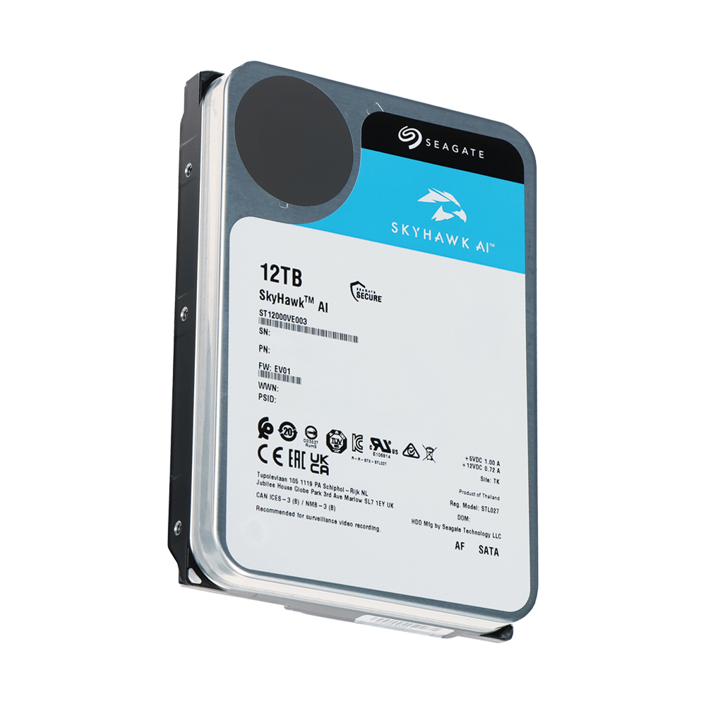 12 TB HDD CCTV SEAGATE SKYHAWK (7200RPM, 512MB, SATA-3, ST12000VE003)