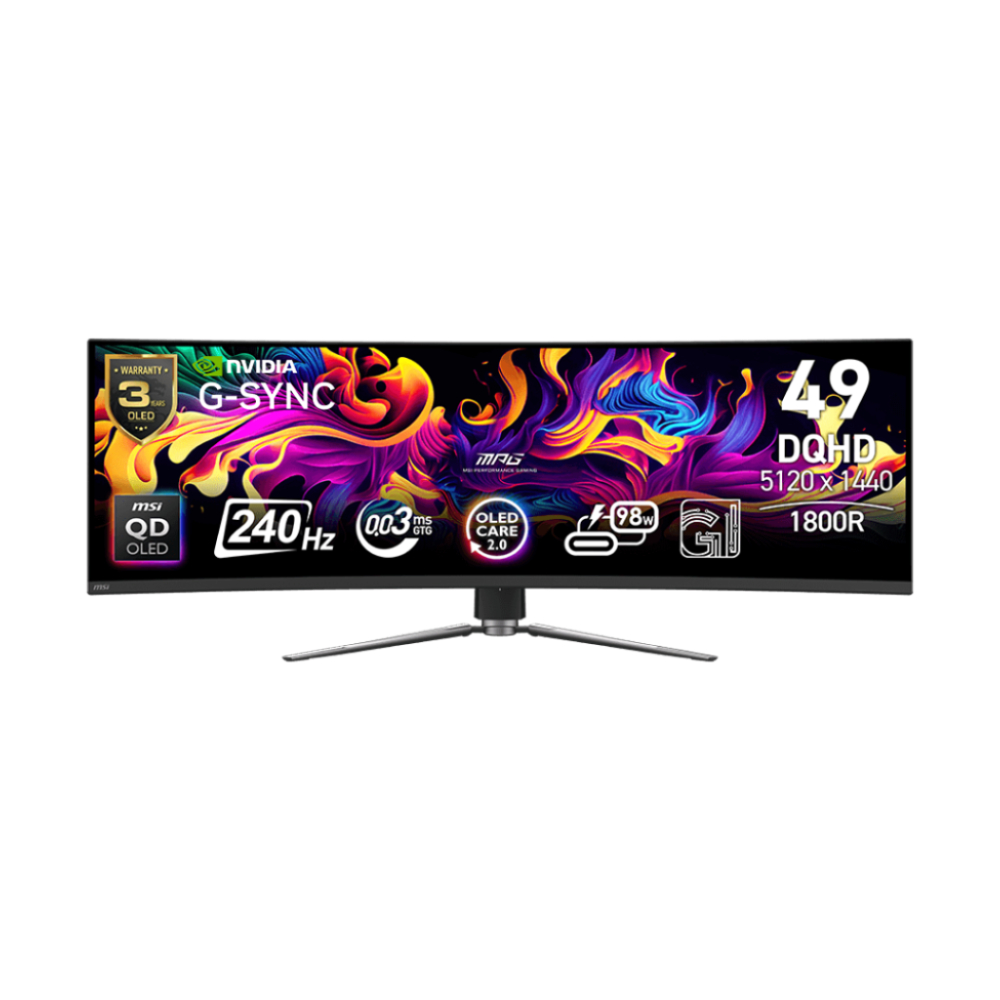 MONITOR 49'' MSI MPG 491CQPX QD- OLED (OLED, HDMI, DP, USB-C) CURVE 2K 240Hz