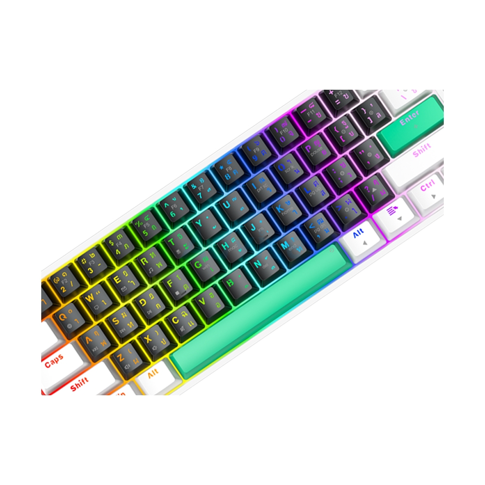 KEYBOARD FANTECH MK613 ATOM X61 BLACK WHITE (BLUE SWITCH คีย์บอร์ด)