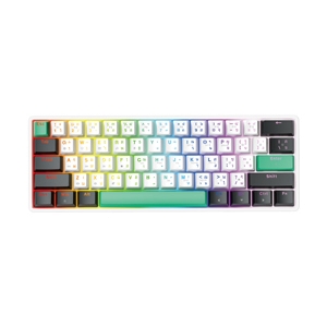 KEYBOARD FANTECH MK613 ATOM X61 WHITE BLACK (BLUE SWITCH คีย์บอร์ด)