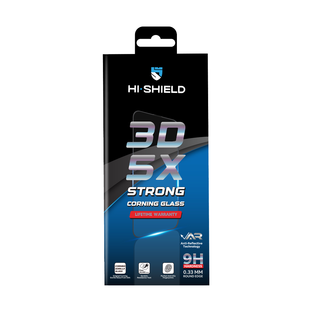 ฟิล์ม iPhone 17 Pro HI-SHIELD กระจกแบบใสเต็มจอขอบดำ (Corning Glass)