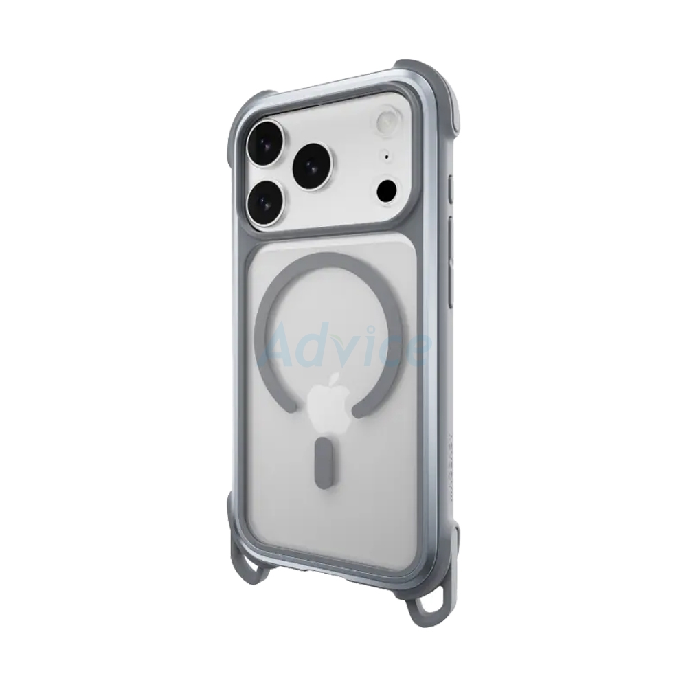 Case iPhone 17 Pro MAGEASY Odyssey Strap M Rugged Utility Protective Case with Lanyard Mist/Concrete Gray