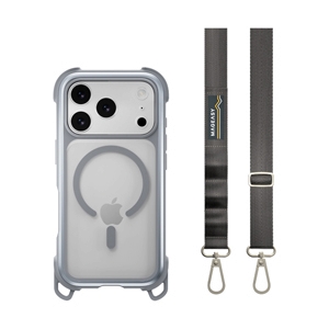 Case iPhone 17 Pro MAGEASY Odyssey Strap M Rugged Utility Protective Case with Lanyard Mist/Concrete Gray