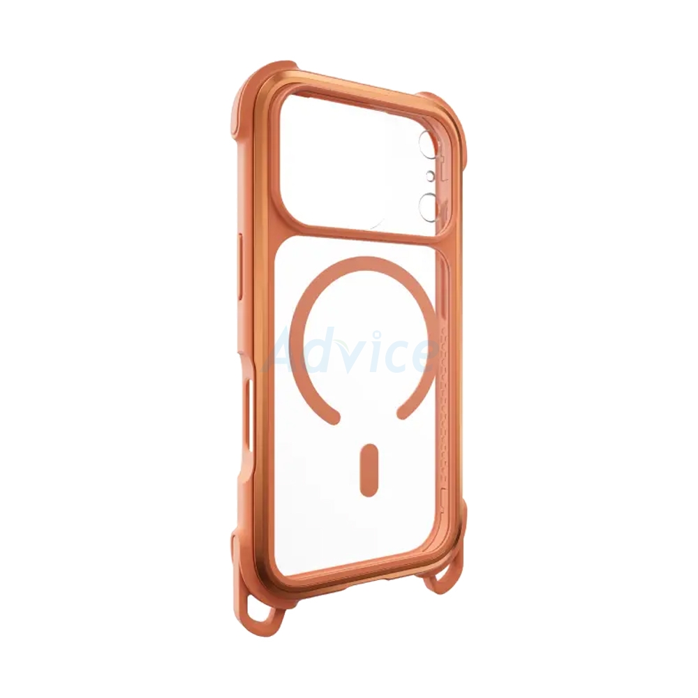 Case iPhone 17 Pro MAGEASY Odyssey Strap M Rugged Utility Protective Case with Lanyard Coral/Orange