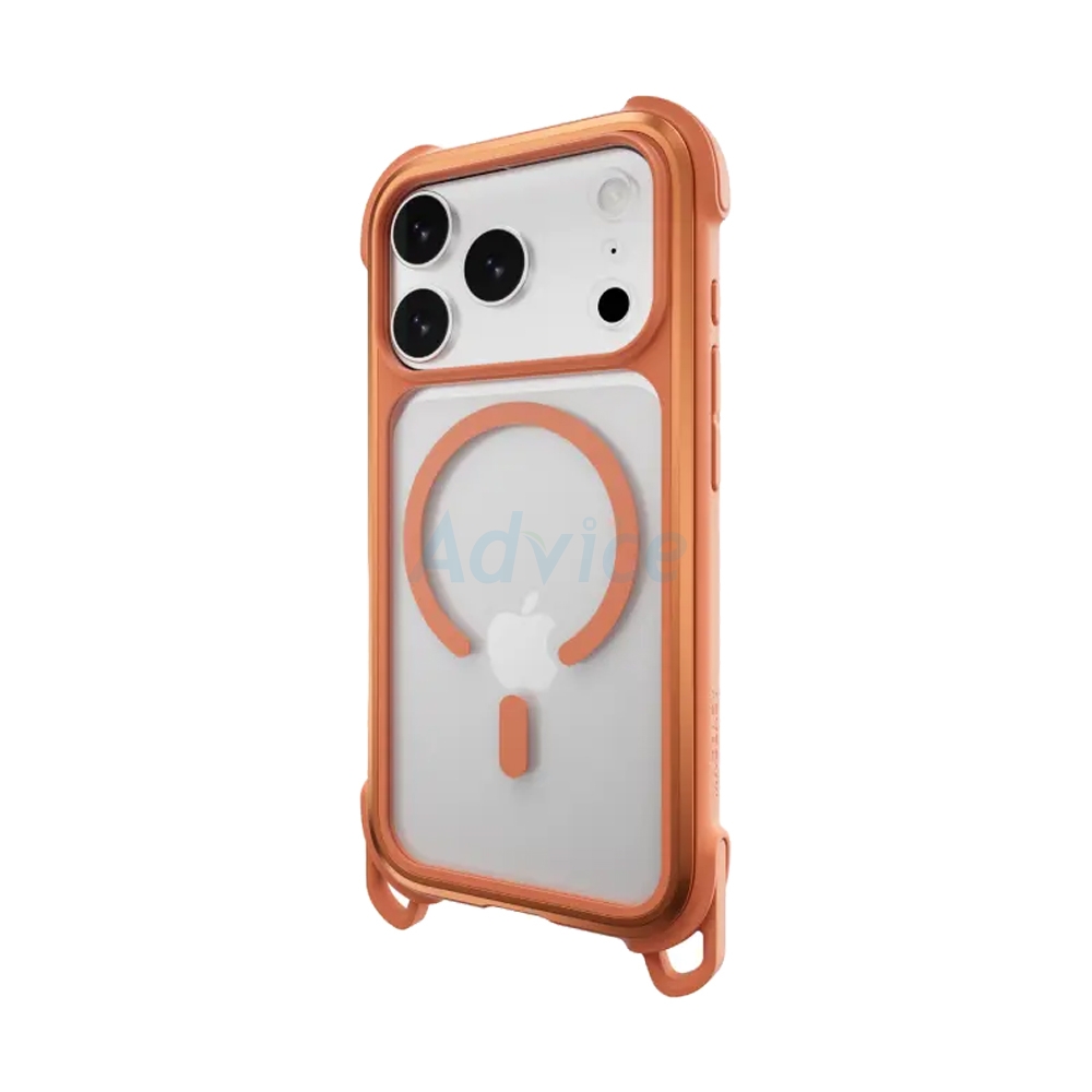 Case iPhone 17 Pro MAGEASY Odyssey Strap M Rugged Utility Protective Case with Lanyard Coral/Orange