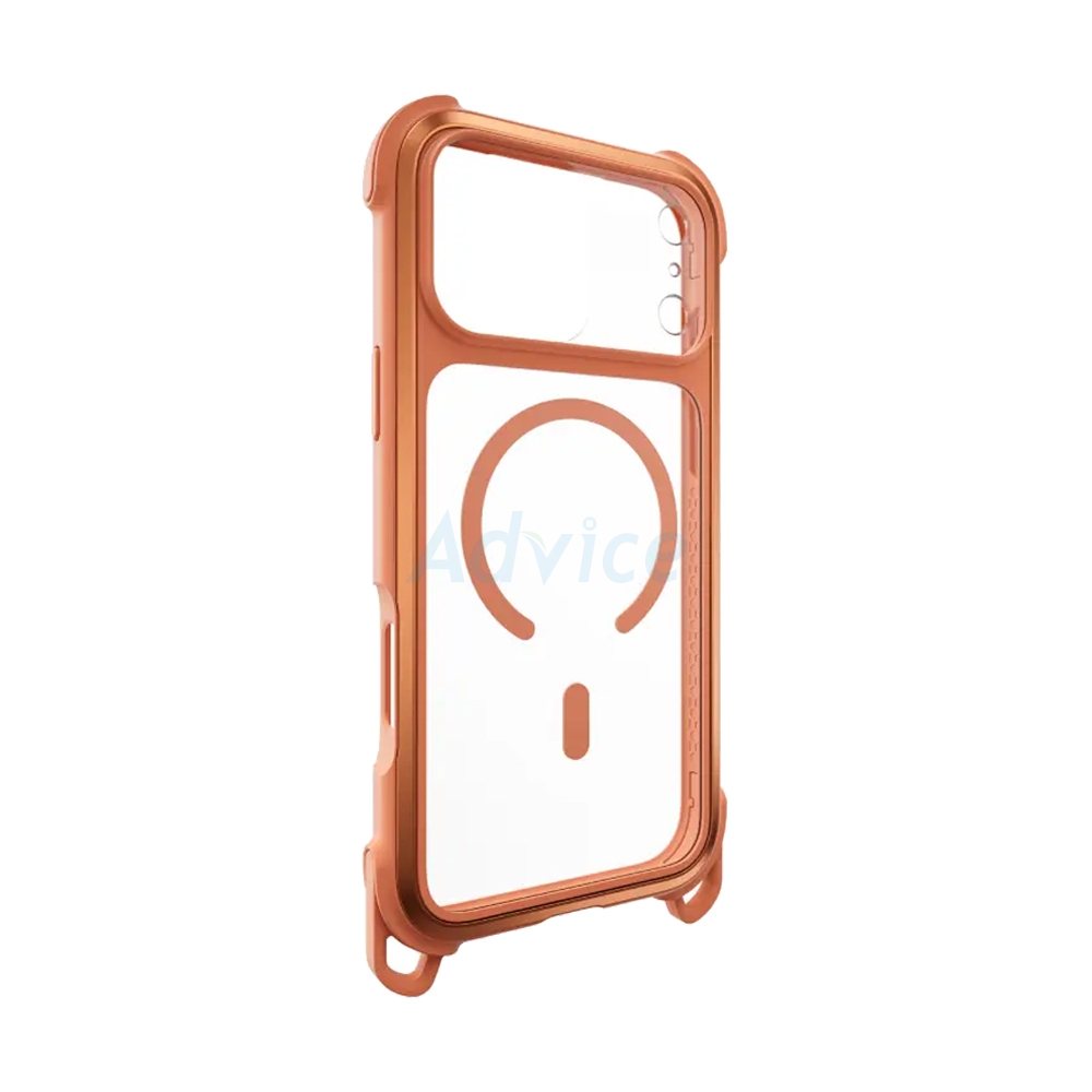 Case iPhone 17 Pro Max MAGEASY Odyssey Strap M Rugged Utility Protective Case with Lanyard Coral/Orange