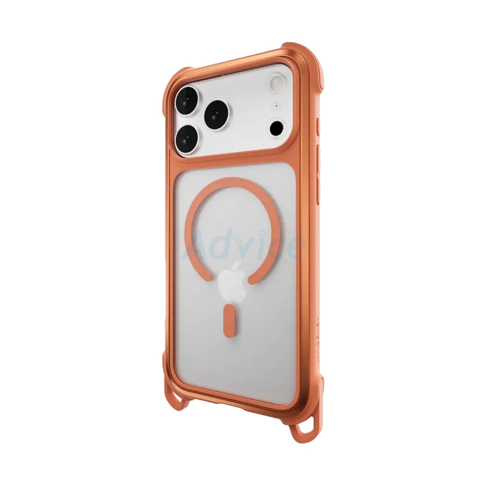 Case iPhone 17 Pro Max MAGEASY Odyssey Strap M Rugged Utility Protective Case with Lanyard Coral/Orange