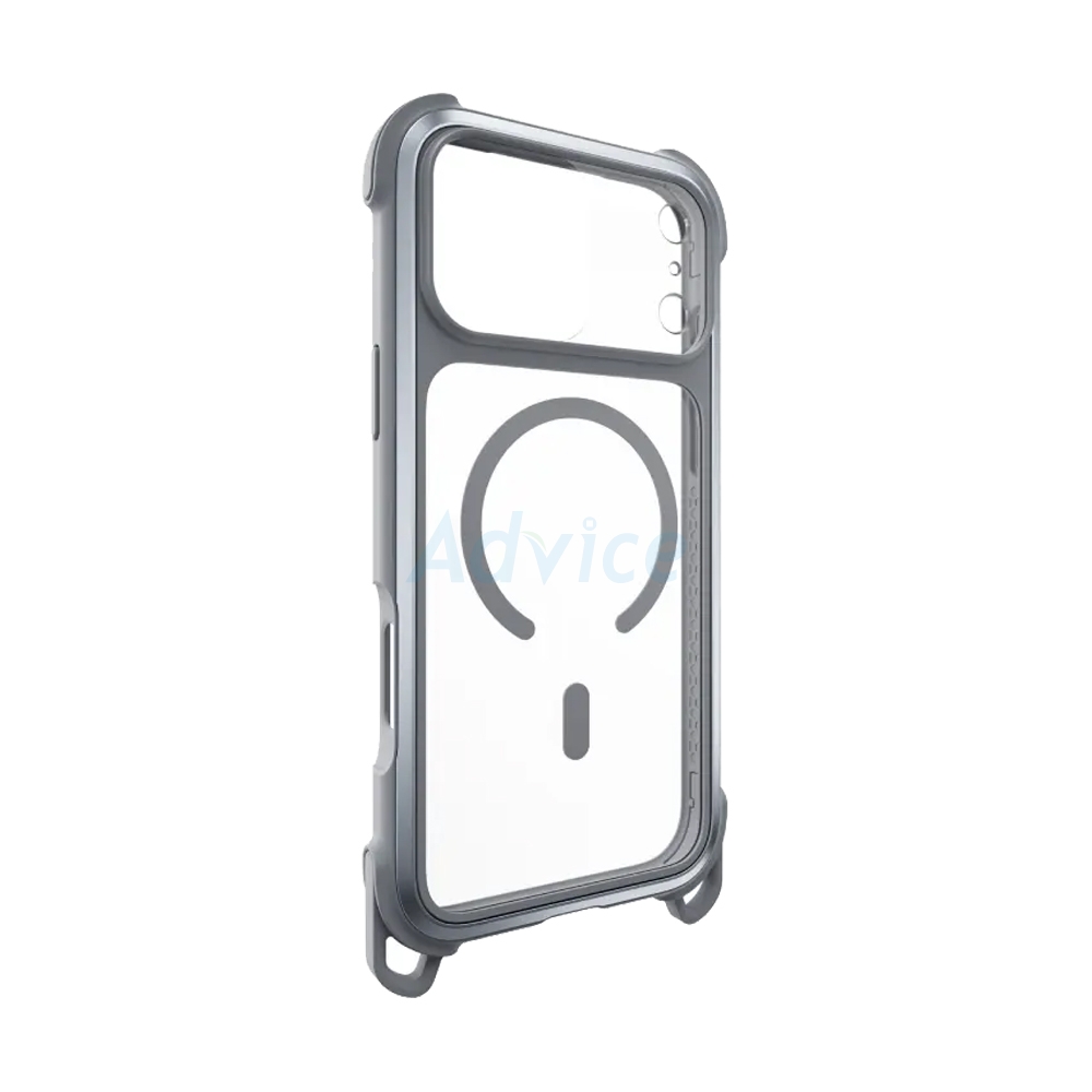 Case iPhone 17 Pro Max MAGEASY Odyssey Strap M Rugged Utility Protective Case with Lanyard Mist/Concrete Gray