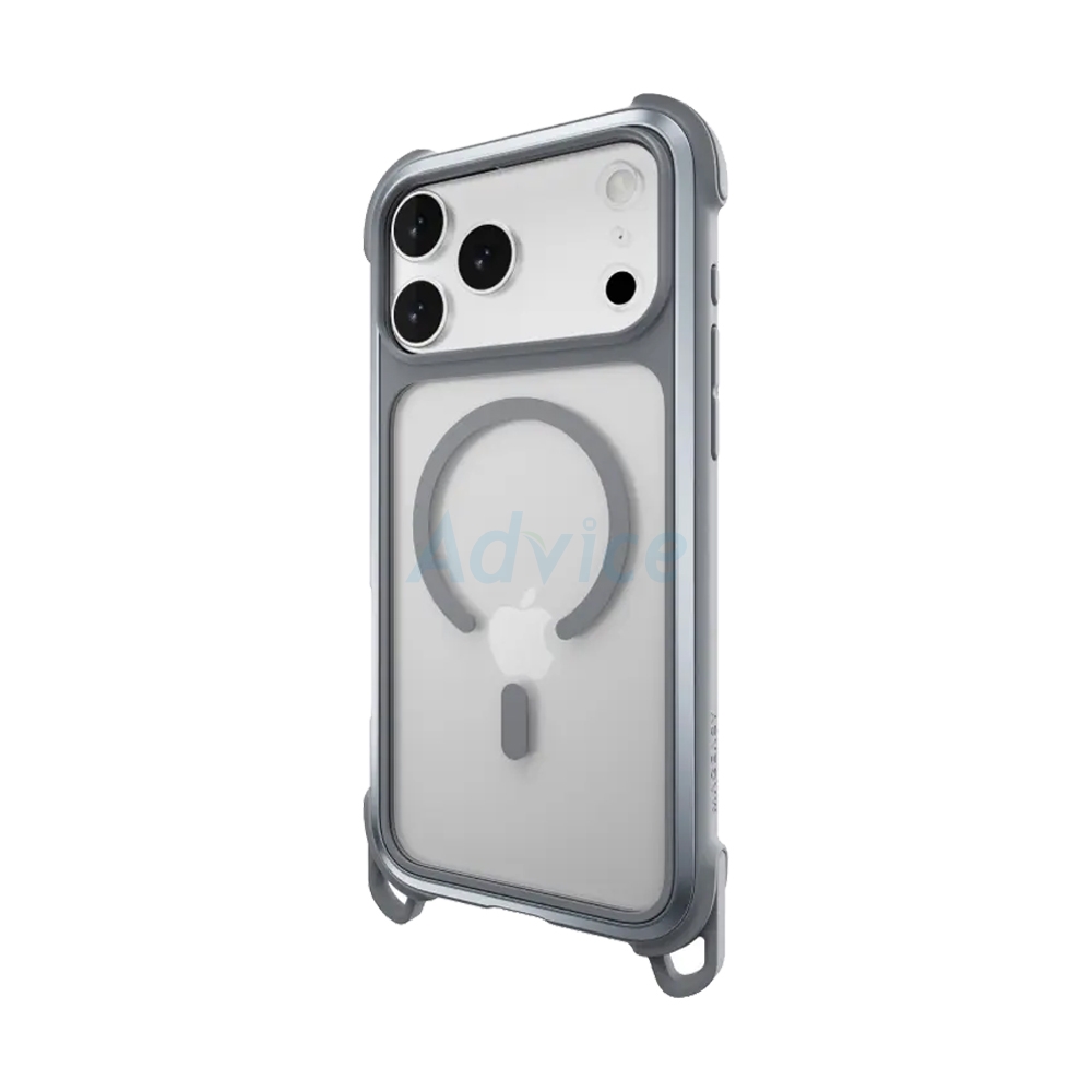 Case iPhone 17 Pro Max MAGEASY Odyssey Strap M Rugged Utility Protective Case with Lanyard Mist/Concrete Gray