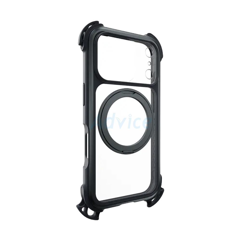 Case iPhone 17 Pro MAGEASY Odyssey Ultra M 360 Magnetic Stand Guard Protective Case with Lanyard Midnight/Black