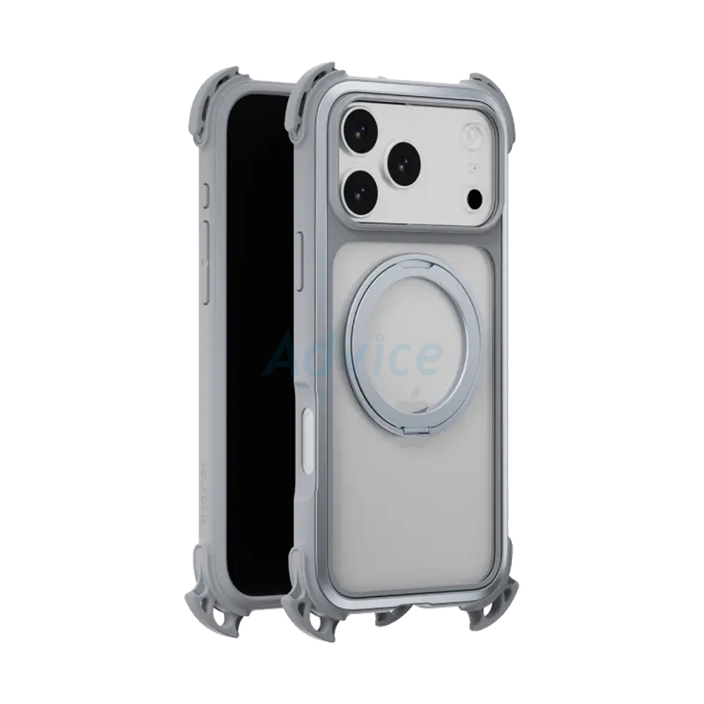 Case iPhone 17 Pro Max MAGEASY Odyssey Ultra M 360 Magnetic Stand Guard Protective Case with Lanyard Mist/Concrete Gray Max