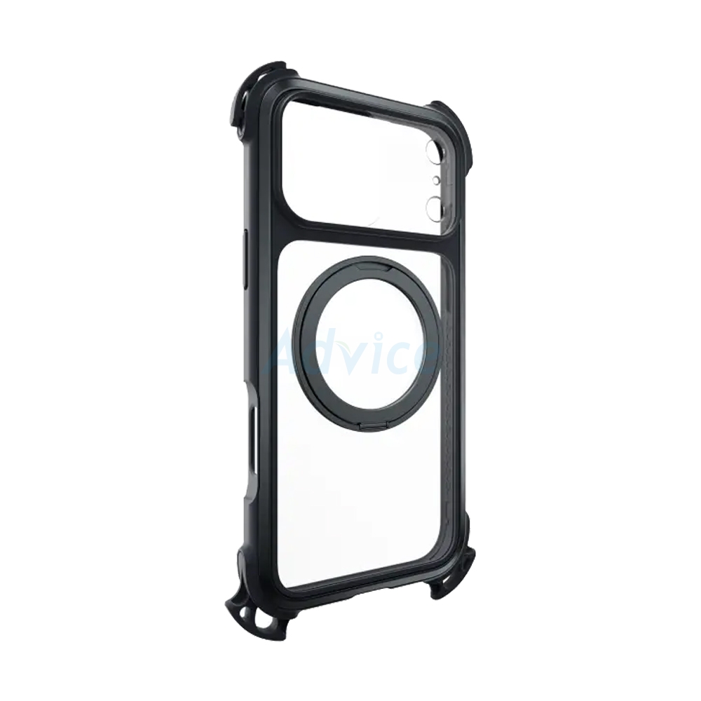 Case iPhone 17 Pro Max MAGEASY Odyssey Ultra M 360 Magnetic Stand Guard Protective Case with Lanyard Midnight/Black Max