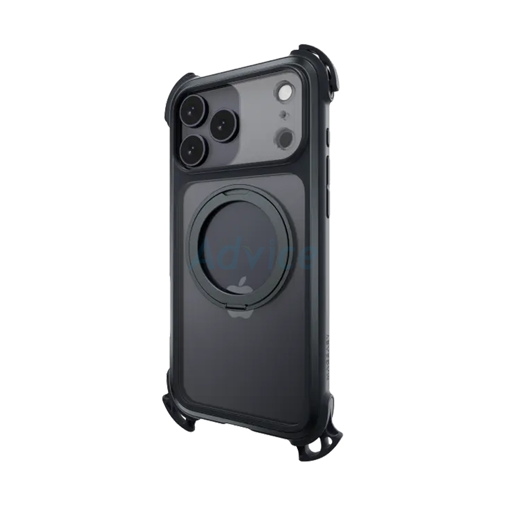 Case iPhone 17 Pro Max MAGEASY Odyssey Ultra M 360 Magnetic Stand Guard Protective Case with Lanyard Midnight/Black Max