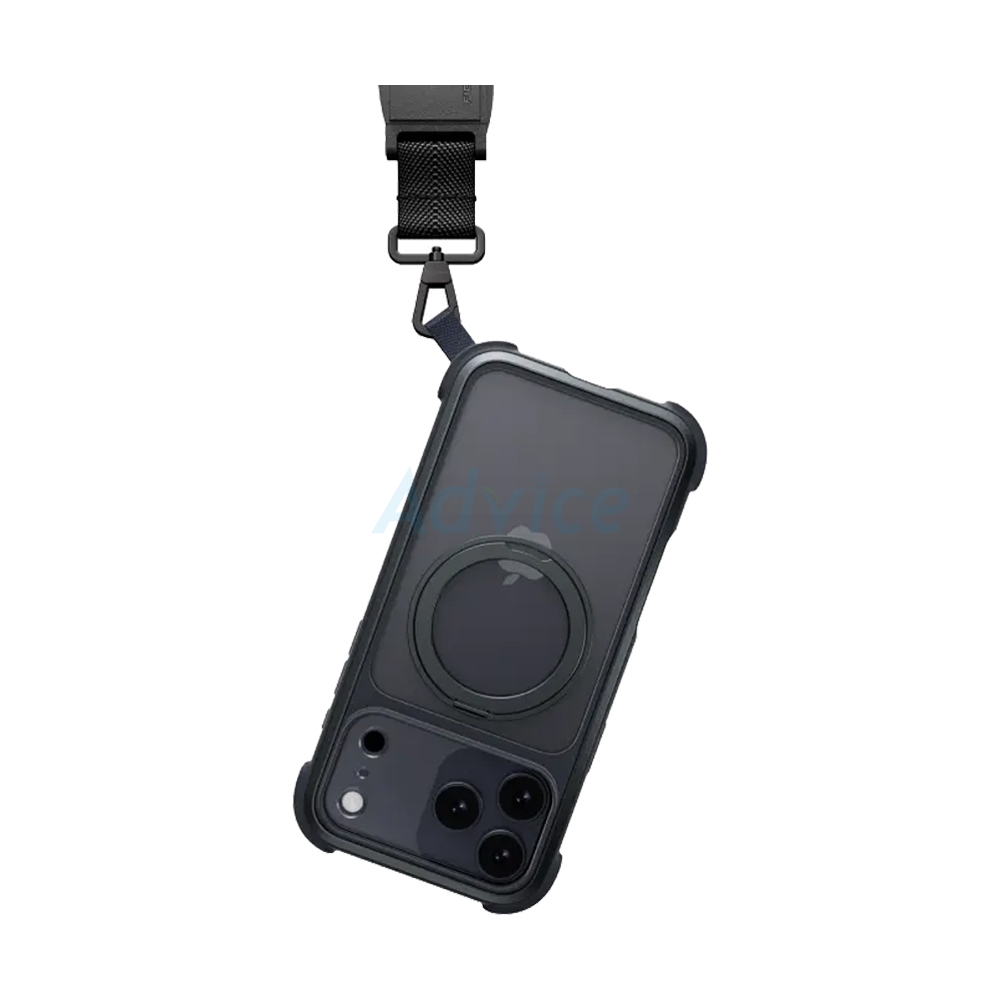Case iPhone 17 Pro Max MAGEASY Odyssey Ultra M 360 Magnetic Stand Guard Protective Case with Lanyard Midnight/Black Max