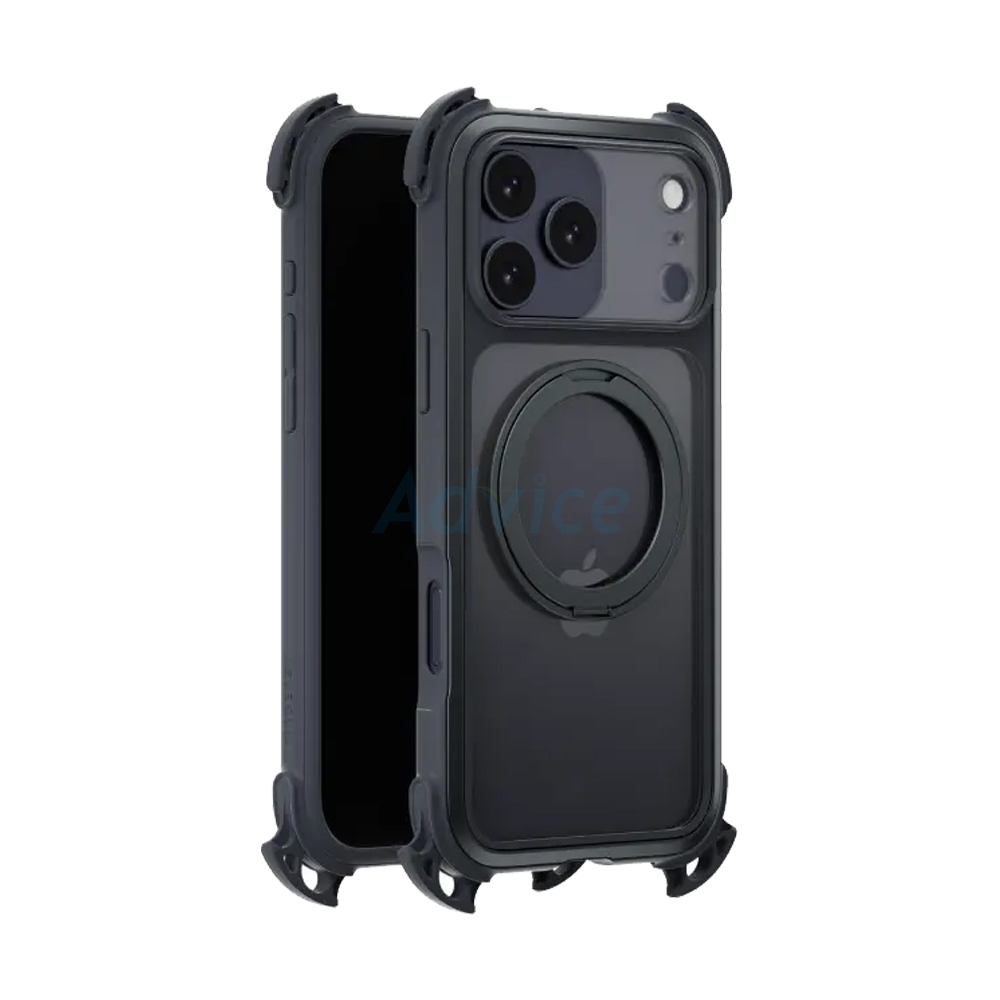 Case iPhone 17 Pro Max MAGEASY Odyssey Ultra M 360 Magnetic Stand Guard Protective Case with Lanyard Midnight/Black Max