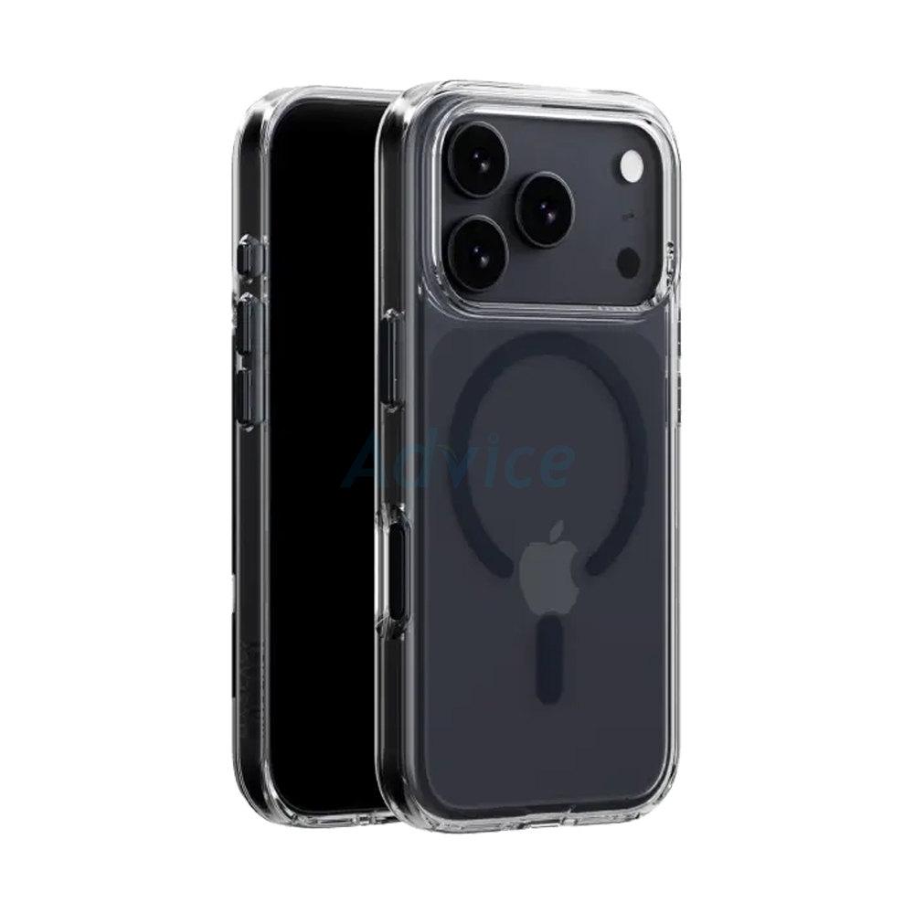 Case iPhone 17 Pro MAGEASY Bright M Never Yellowing Shockproof Clear Case Transparent/Midnight Ring
