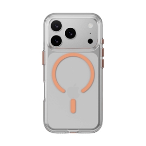 Case iPhone 17 Pro MAGEASY Bright M Never Yellowing Shockproof Clear Case Transparent/Coral Ring