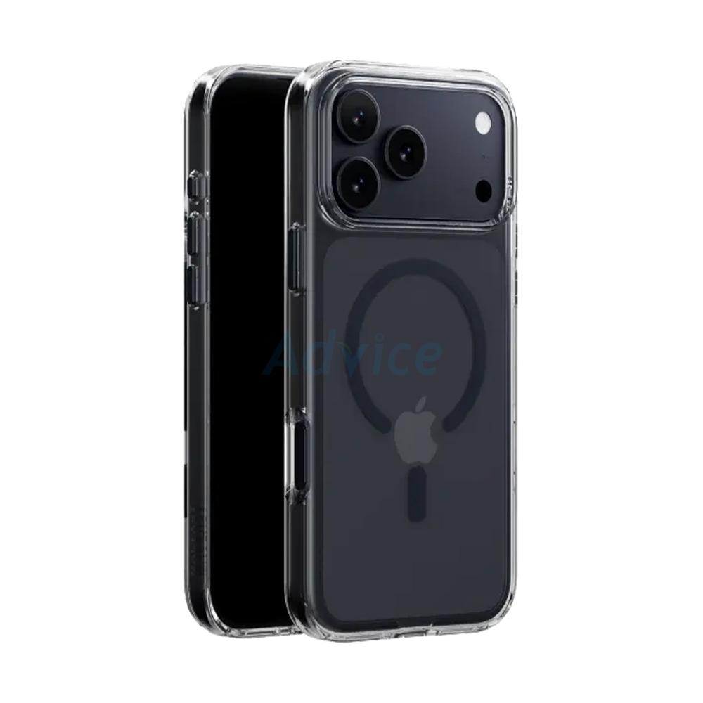 Case iPhone 17 Pro Max MAGEASY Bright M Never Yellowing Shockproof Clear Case Transparent/Midnight Ring