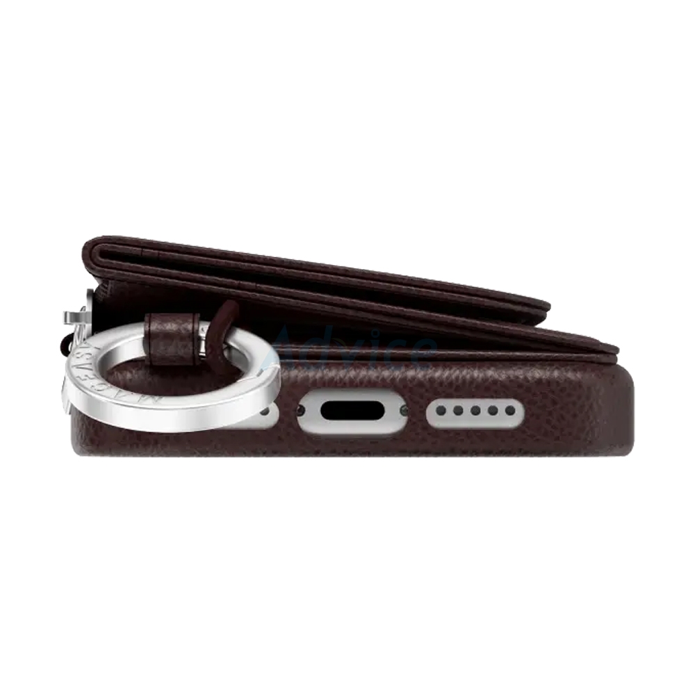 Case iPhone 17 Pro MAGEASY Pouch M Wallet Phone Case with Lanyard Burgundy/Burgundy