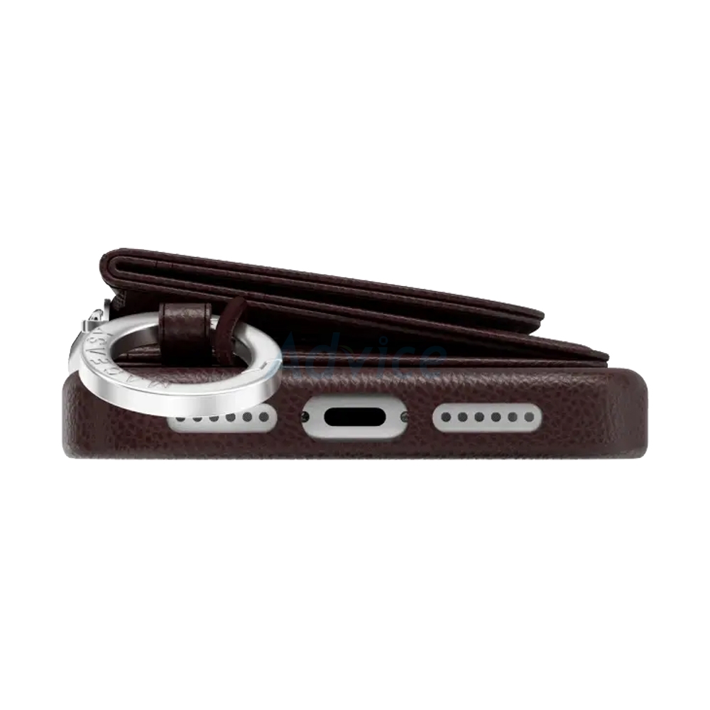 Case iPhone 17 Pro Max MAGEASY Pouch M Wallet Phone Case with Lanyard Burgundy/Burgundy