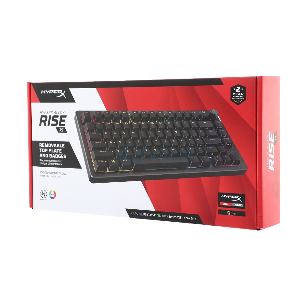 KEYBOARD HYPERX ALLOY RISE 75 BLACK (RED SWITCH คีย์บอร์ด)