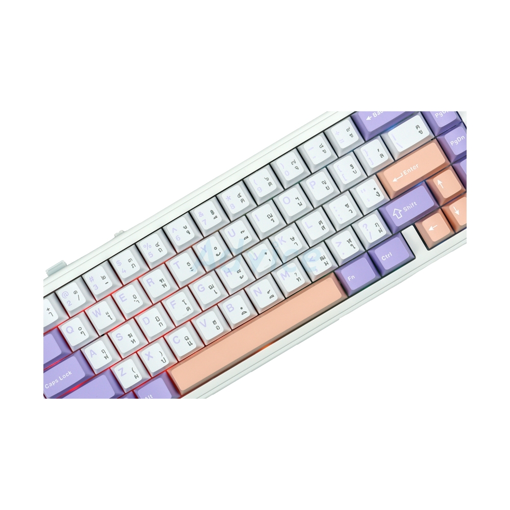 KEYBOARD WIRELESS BLUETOOTH AULA F65 WHITE PURPLE PINK (NIMBUS SWITCH คีย์บอร์ด)