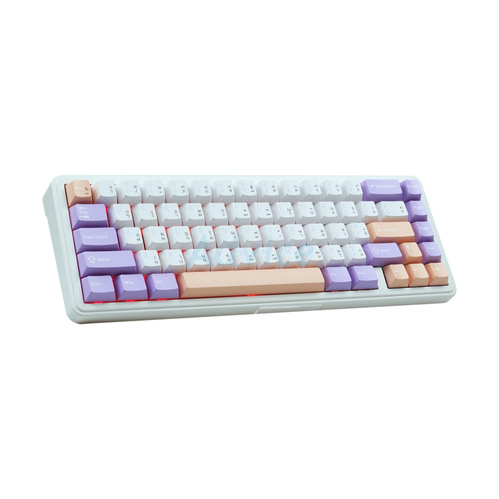 KEYBOARD WIRELESS BLUETOOTH AULA F65 WHITE PURPLE PINK (NIMBUS SWITCH คีย์บอร์ด)