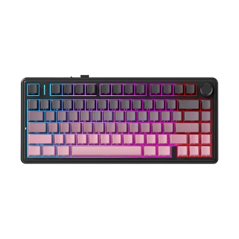 KEYBOARD WIRELESS BLUETOOTH AULA F75 PRO GRADIENT PINK (GREEN SWITCH คีย์บอร์ด)