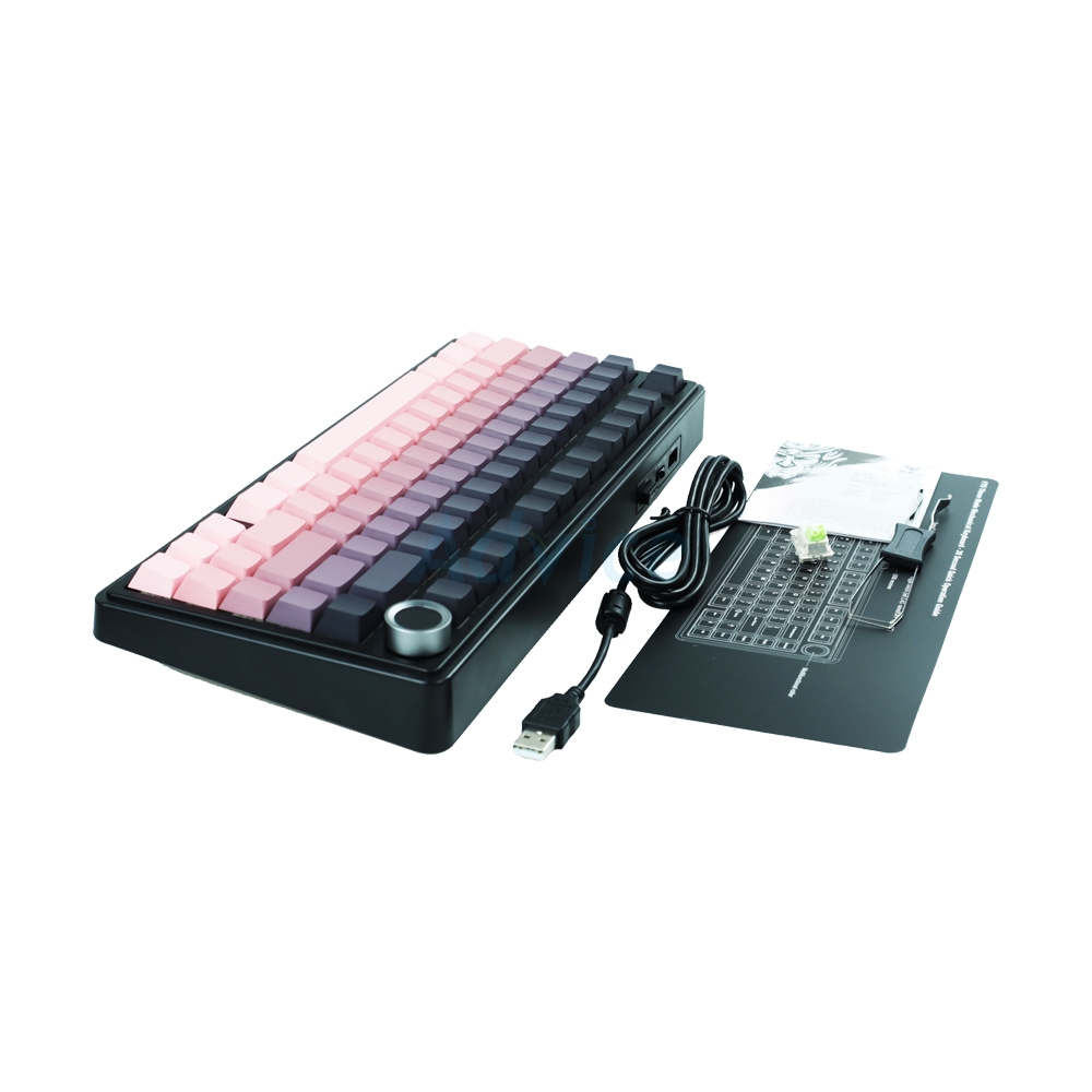 KEYBOARD WIRELESS BLUETOOTH AULA F75 PRO GRADIENT PINK (GREEN SWITCH คีย์บอร์ด)
