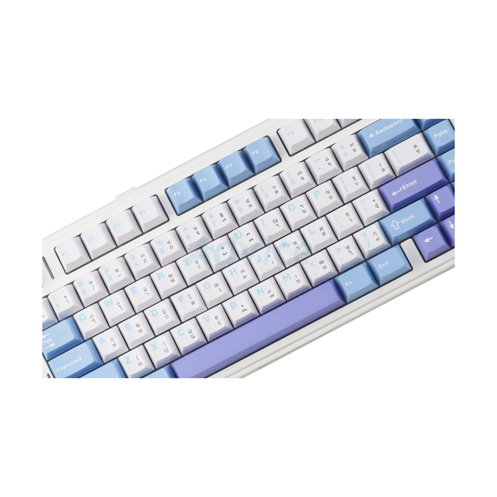 KEYBOARD WIRELESS BLUETOOTH AULA F75 WHITE BLUE PURPLE (SKY BLUE SWITCH คีย์บอร์ด)