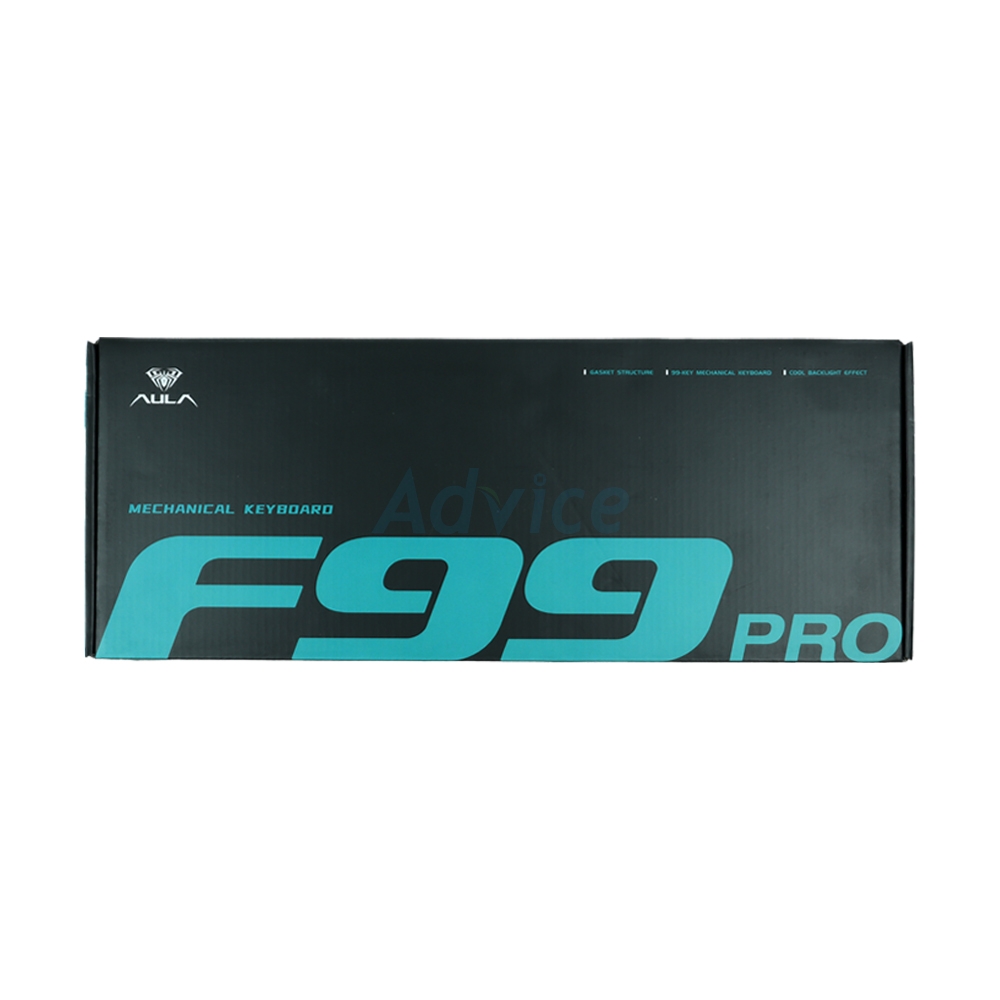 KEYBOARD WIRELESS BLUETOOTH AULA F99PRO GRAY WHITE GREEN (SKYBLUE SWITCH คีย์บอร์ด)