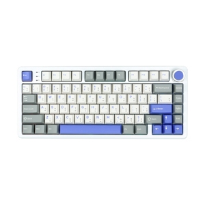 KEYBOARD WIRELESS BLUETOOTH AULA FIRE75 GRAY WHITE BLUE (TTC CARAMEL SWITCH คีย์บอร์ด)