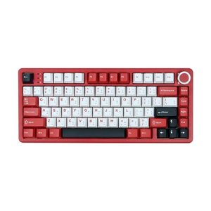 KEYBOARD WIRELESS BLUETOOTH AULA FIRE75 PINK BLACK RED (TTC PURPLE SWITCH คีย์บอร์ด)