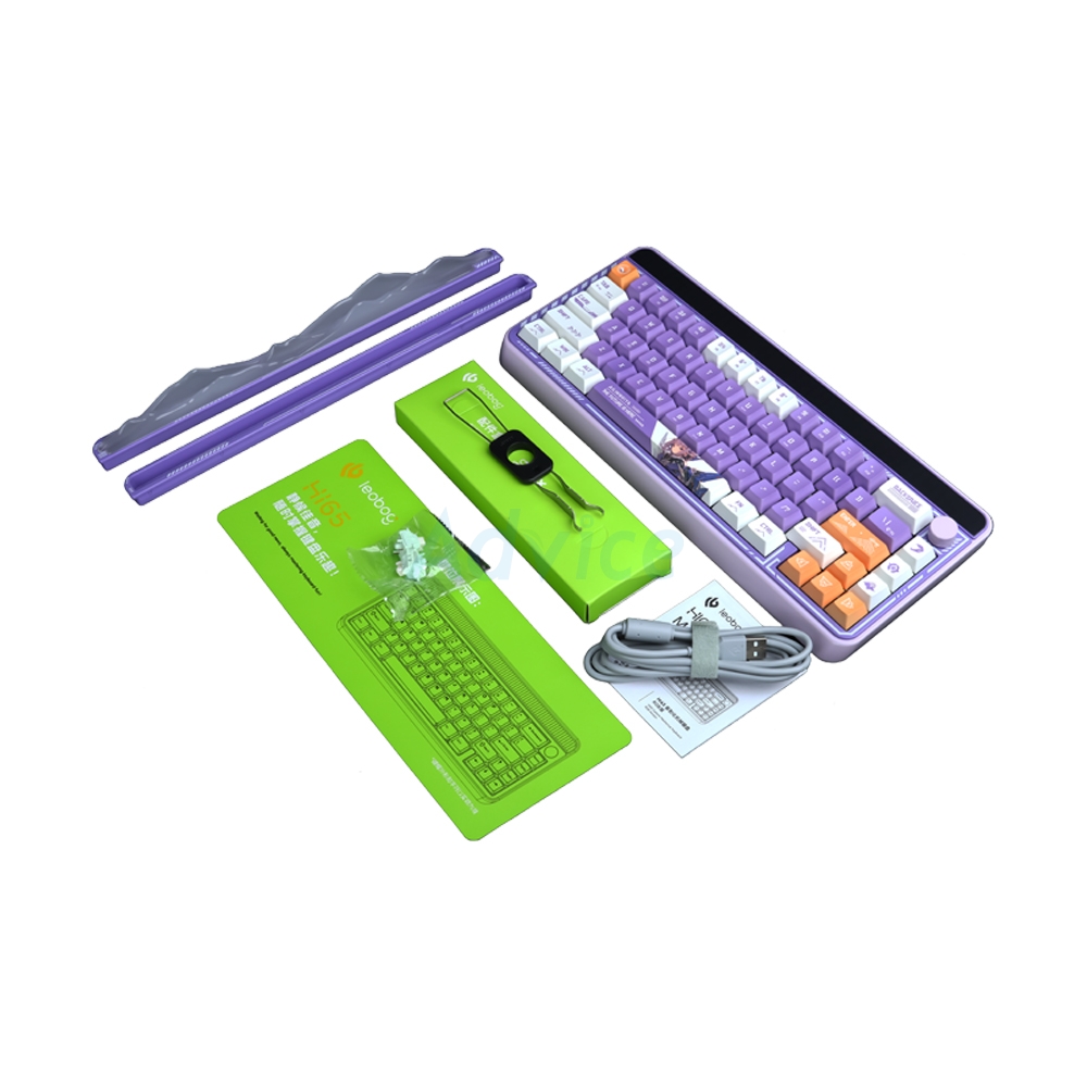 KEYBOARD WIRELESS BLUETOOTH AULA LEOBOG HI65 PURPLE (JASPER SWITCH คีย์บอร์ด)