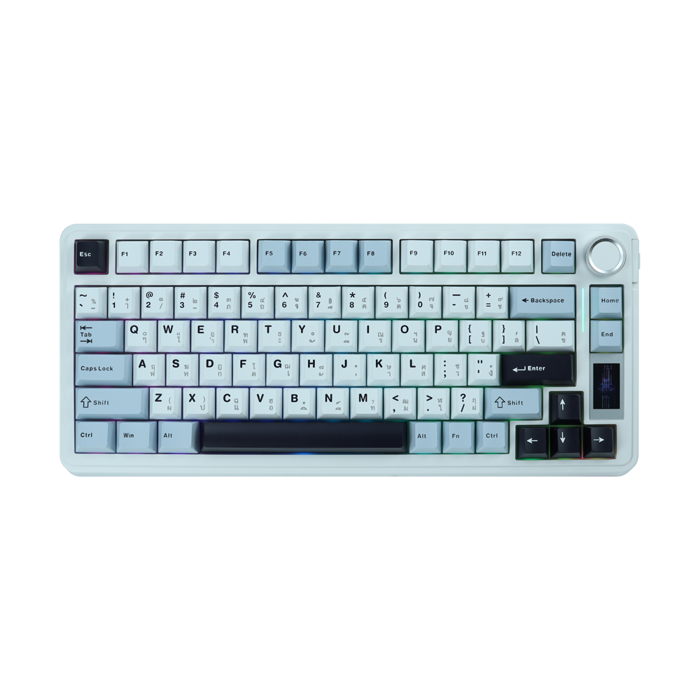 KEYBOARD WIRELESS BLUETOOTH AULA S75 PRO BLUE/WHITE/BLACK PURPLE (SKY BLUE SWITCH คีย์บอร์ด)
