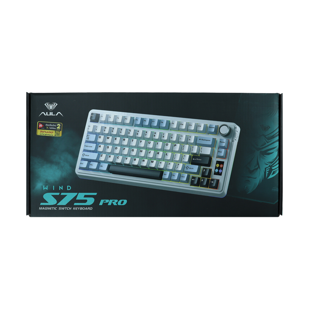 KEYBOARD WIRELESS BLUETOOTH AULA S75 PRO BLUE/WHITE/BLACK PURPLE (SKY BLUE SWITCH คีย์บอร์ด)