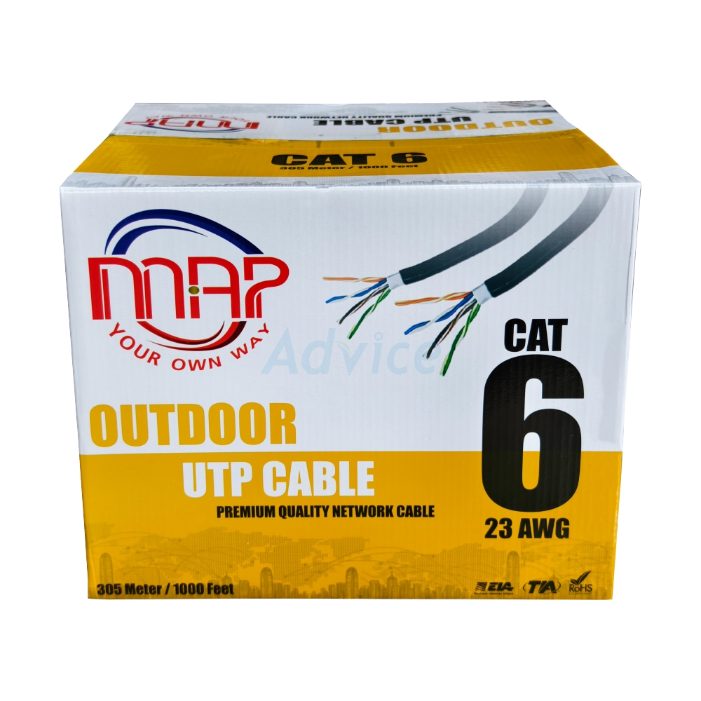 สายแลน CAT6 (305m/Box) MAP (OC6-8305) Outdoor