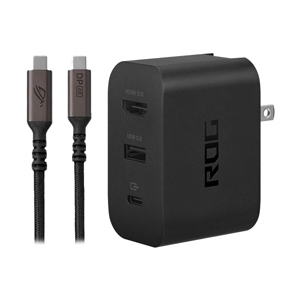 Adapter 3 Ports (1USB+1Type-C+1HDMI) ROG Gaming Charger Dock (65W,AC65-03) Black